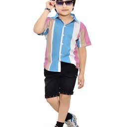 BAESD Boys Comfort Striped Spread Collar Short Sleeves Casual Shirt-42