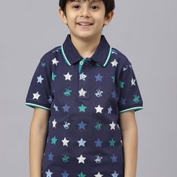 Beverly Hills Polo Club Boys Printed Polo Collar Cotton T-shirt-image-72