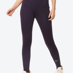skyria Women Violet Solid Ankle Length Training Tights-image-39