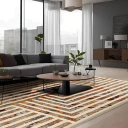 Sapana Carpet-Mats Beige Geometric Contemporary Carpet-image-5