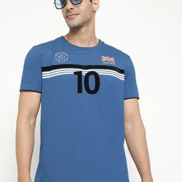 Octave Typography Printed Round Neck Cotton T-shirt-image-12