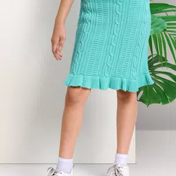 ARIAS By LARA DUTTA Girls Cable Knit Designed Skirts-image-91
