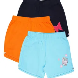 Luke & Lilly Girls Pack Of 3 Graphic Printed Casual Sports Shorts-image-93