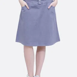 FCK-3 A-Line Knee Length Flared Skirts-image-85