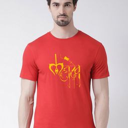 Friskers Men Red Typography Printed T-shirt-image-96