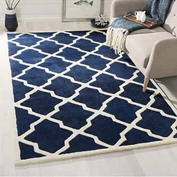 IMRA CARPET Blue Geometric Woollen Carpet-picture-11