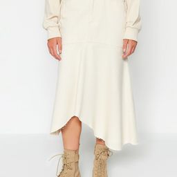 Trendyol High Rise Midi Length A Line Asymmetric Skirt-picture-7