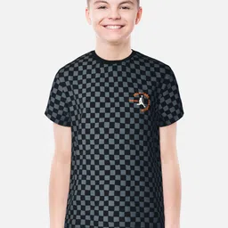 Palm Tree Boys Black Printed T-shirt-image-50