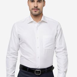 METAL Slim Fit Spread Collar Cotton Formal Shirt-image-57
