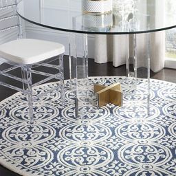 Safiya Carpet Blue & White Ethnic Motifs Traditional Woollen Carpet-image-48
