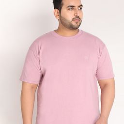 CHKOKKO Plus Men Pink Round Neck T-shirt-image-14