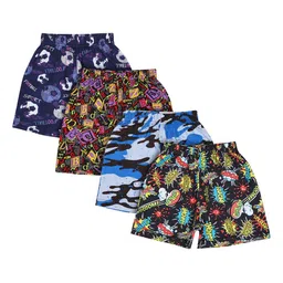 Bodycare Kids Pack Of 4 Boys Floral Printed Shorts-37