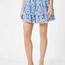 Koton Printed Tired Mini Skirts-picture-34