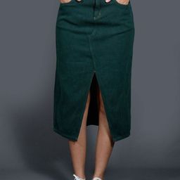 The Roadster Lifestyle Co. Women Denim Midi A-Line Straight Skirt-image-65