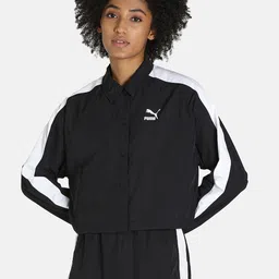 Puma Women Black & White Colorblocked Jackets-image-91