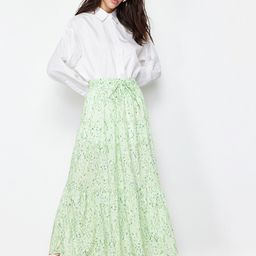 Trendyol Printed Flared Maxi Skirt-77