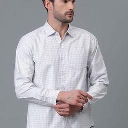 Kotty New White & Grey Gingham Checks Printed Casual Shirt-image-68