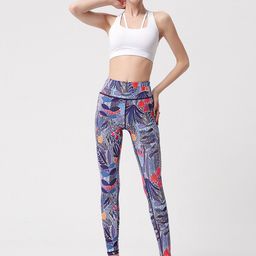 JC Collection Women Printed Slim-Fit Ankle-Length Gym Tights-image-91