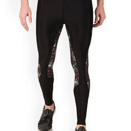 REDESIGN Men Abstract Printed Mid-Rise Rapid-Dry Nylon Ankle Length Training Tights-picture-8
