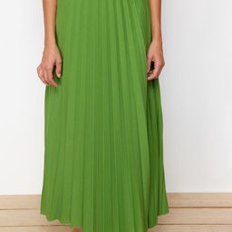 Trendyol Women Self-Design Accordion Pleats Flared Maxi Skirt-image-25