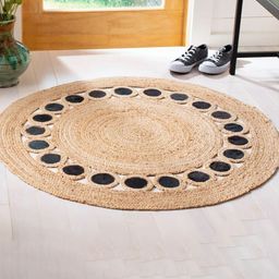 Art Avenue Combs Beige & Black Braided Round Jute Rug-image-99