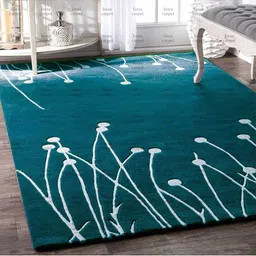 IMRA CARPET Blue & White Floral Woollen Carpet-picture-13