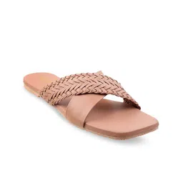 Metro Women Pink Open Toe Flats-picture-1