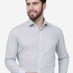 Greenfibre Slim Fit Ethnic Motifs Printed Cotton Formal Shirt-image-37