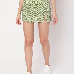 Vero Moda Geometric Printed Mini Straight Side Slit Skirt-image-58