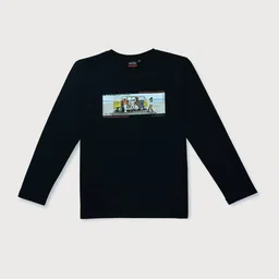 Gini and Jony Teen Boys Black Typography Applique T-shirt-image-78