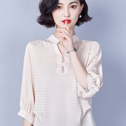 JC Collection Self Design Mandarin Collar Cuffed Sleeves Regular Top-36