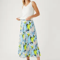 Marks & Spencer Abstract Printed Accordion Pleats A-Line Skirt-image-13