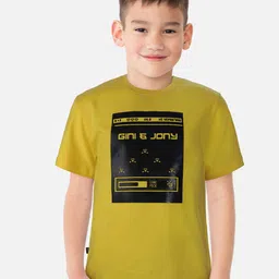Gini and Jony Boys Typography Printed Cotton T-shirt-image-38