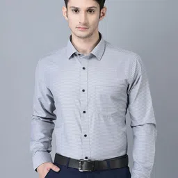 CANOE Self Design Pure Cotton Smart Formal Shirt-image-99