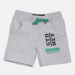 Nuberry Boys Grey Solid Cotton Slim Fit Shorts-picture-9