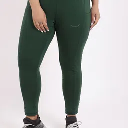 STUDIOACTIV Plus Size Women Green Solid Tights-picture-6