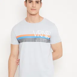 Duke Men Blue Typography Printed Slim Fit T-shirt-image-87