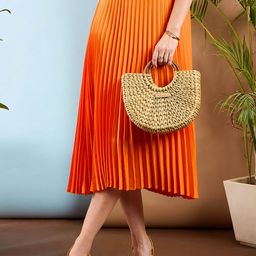 SASSAFRAS Resort Life Accordion Pleated Midi Skirt-image-76