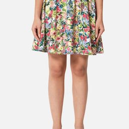 ALL WAYS YOU Floral Printed Crepe Mini Flared Skirt-picture-36