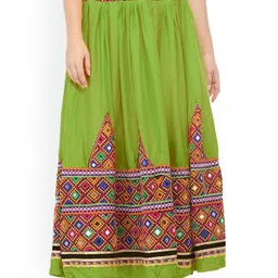 Exotic India Embroidered Pure Cotton Maxi Skirts-image-27