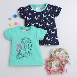 BUMZEE Kids Conversational Printed Pack Of 2 Cotton T-Shirts-image-42
