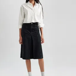 DeFacto Pure Cotton Straight Knee Length Skirt-picture-47