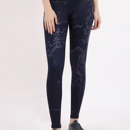 STUDIOACTIV Women Blue Printed Stunner Bolt Tights-image-7