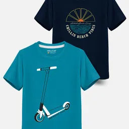 HELLCAT Boys Pack of 2 Graphic Printed Cotton T-shirt-picture-14