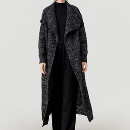 JC Collection Self Design Longline Overcoat-image-25