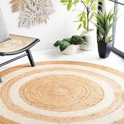 Art Avenue Raymonde Brown & White Woven Design Round Jute Rug-image-67
