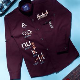 SKY HEIGHTS Boys Typography Printed Spread Collar Pure Cotton Casual Shirt-image-55