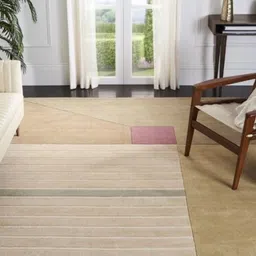 Safiya Carpet Beige & Green Geometric Woollen Carpet-image-77
