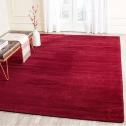 IMRA CARPET Maroon Textured Woollen Carpet-image-96