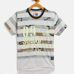 Duke Boys Grey & Black Typography Striped T-shirt-image-61